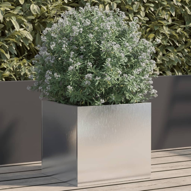 Fioriera Argento 32x30x29 cm in Acciaio Inox