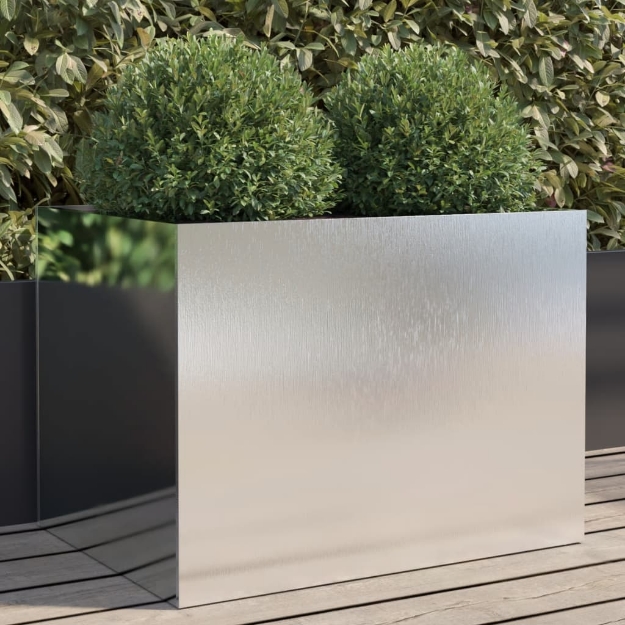 Fioriera Argento 62x47x46 cm in Acciaio Inox