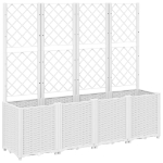 Fioriera da Giardino con Traliccio Bianco 160x40x140 cm in PP