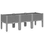 Fioriera da Giardino con Gambe Grigio Chiaro 120x40x42 cm in PP