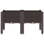 Fioriera da Giardino con Gambe Marrone 80x40x42 cm in PP