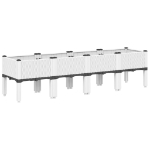 Fioriera da Giardino con Gambe Bianco 160x40x42 cm in PP