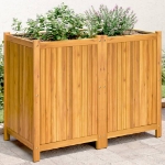Fioriera Giardino con Rivestimento 100x50x75 cm Massello Acacia
