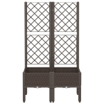 Fioriera da Giardino con Traliccio Marrone 80x40x142 cm in PP