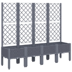 Fioriera Giardino con Traliccio Grigio Blu 160x40x142 cm PP