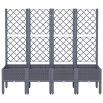 Fioriera Giardino con Traliccio Grigio Blu 160x40x142 cm PP