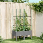 Fioriera da Giardino con Graticcio Grigio 80x40x142,5cm PP