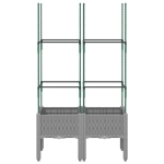Fioriera da Giardino con Graticcio Grigio 80x40x142,5cm PP