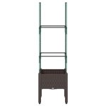 Fioriera da Giardino con Traliccio Marrone 40x40x142,5 cm in PP