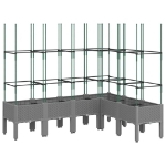 Fioriera Giardino con Graticcio Grigio 160x120x142,5 cm PP