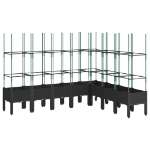 Fioriera da Giardino con Traliccio Nera 200x160x142,5 cm in PP
