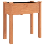 Fioriera Ruote e Fodera Marrone 71x37x80cm Legno Massello Abete