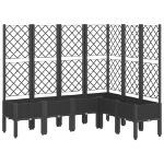 Fioriera da Giardino con Traliccio Nera 160x120x142 cm in PP