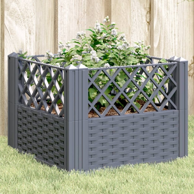 Fioriera Giardino Picchetti Grigio Blu 43,5x43,5x43,5 cm PP