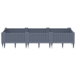 Fioriera Giardino con Picchetti Grigio Blu 125x40x28,5 cm PP