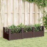Fioriera da Giardino con Picchetti Marrone 123,5x43,5x43,5cm PP