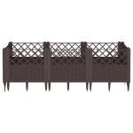 Fioriera da Giardino con Picchetti Marrone 123,5x43,5x43,5cm PP