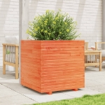 Fioriera Giardino Marrone Cera 70x70x72 cm Legno Massello Pino