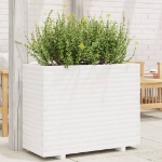 Fioriera da Giardino Bianca 90x40x72 cm Legno Massello di Pino
