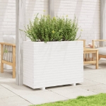 Fioriera da Giardino Bianca 90x40x72 cm Legno Massello di Pino