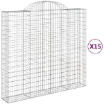 Cesti Gabbioni ad Arco 15 pz 200x50x180/200 cm Ferro Zincato