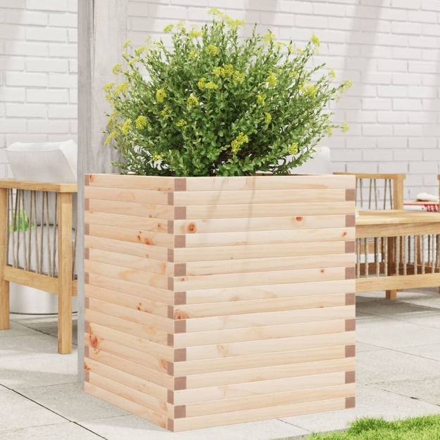 Fioriera da Giardino 60x60x68,5 cm in Legno Massello di Pino