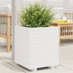 Fioriera da Giardino Bianca 40x40x49,5cm Legno Massello di Pino