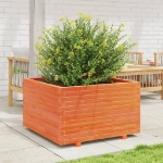 Fioriera Giardino Marrone Cera 80x80x49,5cm Legno Massello Pino