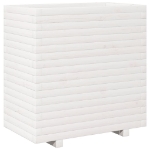Fioriera da Giardino Bianca 70x40x72,5cm Legno Massello di Pino