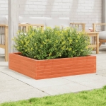 Fioriera Giardino Marrone Cera 90x90x23 cm Legno Massello Pino