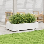 Fioriera da Giardino Bianca 110x60x26, 5cm Massello di Pino