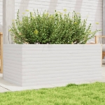 Fioriera da Giardino Bianca 110x60x46 cm Legno Massello di Pino