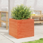 Fioriera Giardino Marrone Cera 50x50x45,5cm Legno Massello Pino