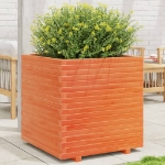 Fioriera Giardino Marrone Cera 70x70x72,5cm Legno Massello Pino