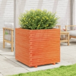 Fioriera Giardino Marrone Cera 70x70x72,5cm Legno Massello Pino