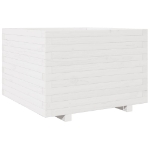 Fioriera da Giardino Bianca 70x70x49,5cm Legno Massello di Pino