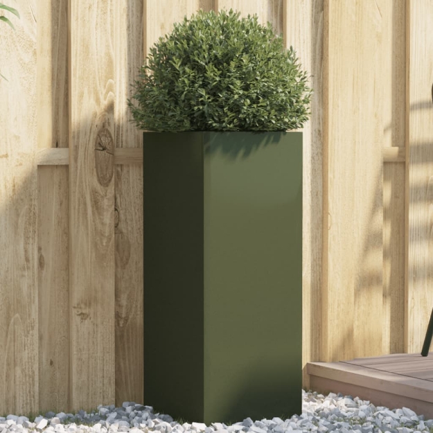 Fioriera Verde Oliva 32x29x75 cm in Acciaio