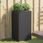 Fioriera da Giardino Nera 40x40x80 cm in Polyrattan
