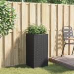 Fioriera da Giardino Nera 40x40x80 cm in Polyrattan