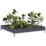 Fioriera Rialzata da Giardino Antracite 100x100x18,5cm Acciaio