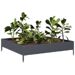 Fioriera Rialzata da Giardino Antracite 100x100x26 cm Acciaio