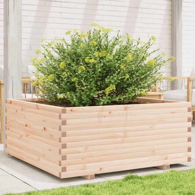 Fioriera da Giardino 110x110x49,5 cm in Legno Massello di Pino