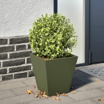 Fioriera da Giardino Verde Oliva 30x30x30 cm in Acciaio