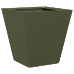 Fioriera da Giardino Verde Oliva 30x30x30 cm in Acciaio