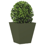 Fioriera da Giardino Verde Oliva 30x30x30 cm in Acciaio