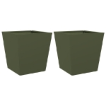 Fioriere da Giardino 2 pz Verde Oliva 40x40x40 cm in Acciaio