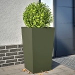 Fioriere da Giardino 2 pz Verde Oliva 45x45x75 cm in Acciaio