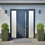 Fioriere da Giardino 2 pz Verde Oliva 45x45x75 cm in Acciaio