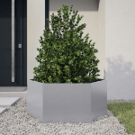 Fioriera da Giardino Esagono 104x90x45 cm in Acciaio Zincato