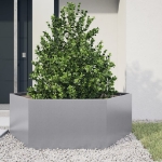 Fioriera da Giardino Esagono 138x120x45 cm in Acciaio Zincato